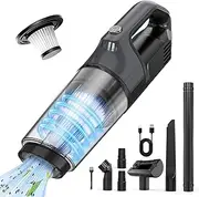 Anktel PowerClean Handheld Vacuum Cleaner with LED Lighting Cordless Wet and Dry Handheld Vacuum Cleaner with Washable HEPA Filter Bagless by Car,Home