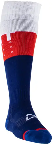 Leatt Tricolor Motocross Socks, white-red-blue, Size S M for Men White Red Blue