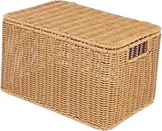 Amosfun Boxes Woven Storage Basket Seagrass Basket Storage Bins Shelves Shelf Organizer Bins Storage Container with Lid Basket with Lid Toy Storage Basket Clothes Storage Basket Iron Frame