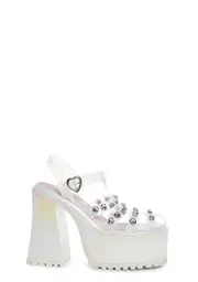 [Dolls Kill] Self-Love Club Platform Heels - White (Fairfax)