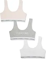 [Calvin Klein] Girls' Soft Cotton Bralette Bra, Multipack