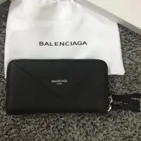 在飛比找蝦皮購物優惠-CF店二手BALENCIAGA 拉鏈長夾 巴黎世家 皮夾 羊