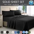 2000TC 4PCS Single/KS/Double/Queen/King Bed Flat Fitted Sheet Set Pillowcase Bed