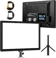 Bonvvie LED Video Light, Dimmable Camera Light with Built-in 5000mAh Li-ion Battery, CRI 97, USB Type C Ports, 3000-6500K Photo Light for Studio/Outdoor Photography, Vlog,Video Conference, Live Stream