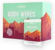 Biodegradable Body Wipes Aloe Vera Tea Tree Oil Chamomile 20 Individual Wipes