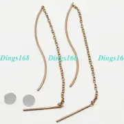 18K Rose Gold Filled HypoAllergenic LightWeight 3" Threader Stick Earrings H394R