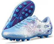 [Vizari] Frost 3 FG Kids Soccer Cleats | Frost Themed Synthetic Upper | Durable Two-Color Outsole | Outdoor Firm Ground Soccer Shoes | Perfect for Girls and Boys