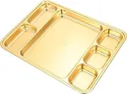 Didiseaon Multi-Function Stainless Steel Plate Divided Serving Dish Food Storage Container Boys and Girls Plate Easy to Clean