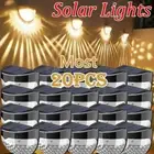 15x Solar Powered 6LED Fence Gutter Light Outdoor Garden Yard Wall Pathway Lamp