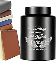 Cat Urn - Cat Urns for Ashes,Stainless Steel Angel Wing Animal Memorial Keepsake for Home Display Outdoor Burial House