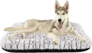 Deluxe Plush Dog Bed Pet Cushion Crate Mat,Washable Pet Bed (XX-Large, White)