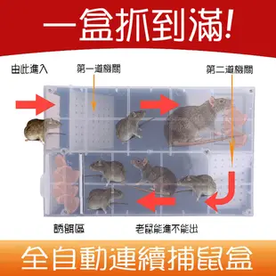 【居家寶盒】連續捕鼠盒 全自動連續捕鼠器 鼠洞式通道捕鼠籠 獨立誘餌區老鼠籠 滅鼠器 (5.4折)