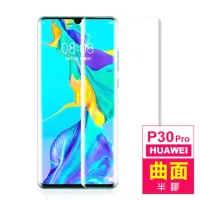 在飛比找momo購物網優惠-華為 HUAWEI P30Pro 6.47吋 曲面透明半膠9