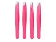 GOPick 4-Piece Set, Tweezers Set, High Precision Stainless Steel for Facial Hair