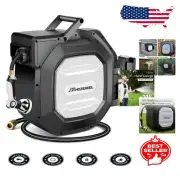 5/8" x 100 ft Retractable Garden Hose Reel - Automatic Wall Mount Solution
