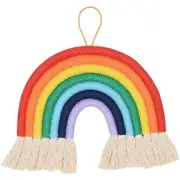 Wall Hanging Rainbow Macrame, Tassel Garland for Home Decor, Kids Room, Party Supplies