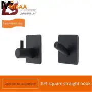 Stainless Steel Black Robe Hook Wall Hook Towel Hook For Bathroom Coat Self Adhe