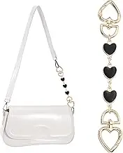 uxcell Bag Extender Chain, 1 Pcs Purse Strap Extenders Heart Shape Chain Purse Making Supplies for Replacement Handbag Shoulder Bag Wallet Decoration, Black