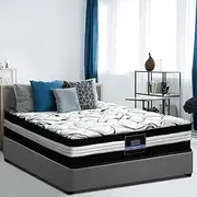 Giselle Bedding Single Mattress Bed Foam Mattresses 30cm Thickness, with 5-Zone Pocket Spring System and Breathable Euro Top, 5Yrs Warranty, Medium Firm, White with Vacuum Packed