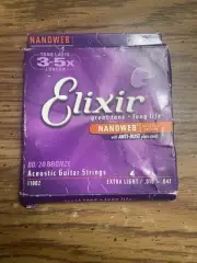 Elixir Strings 80/20 Bronze Acoustic Guitar Strings w NANOWEB Coating .010 .047