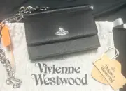 Vivienne Westwood Shoulder Bag Crossbody Black Chain Strap Orb Logo NEW