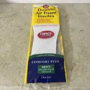 Men's Double Air Foam Insoles Comfort Plus (1 Pair) New Sealed
