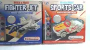 New Build & Paint Your Own Wooden Sports Car & Fighter Jet