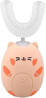 Kids Electric Toothbrushes,U-Shaped Ultrasonic Toddler Autobrush Toothbrush ; Cute Modeling Design for Child 2-14 Years Old Pink
