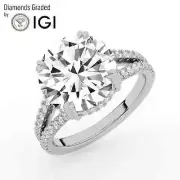 Round Solitaire Labgrown Diamond Engagement Ring Platinum 4.60 Ct