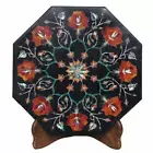 12" Marble side corner Table Inlay semi precious stones work Home garden Decor