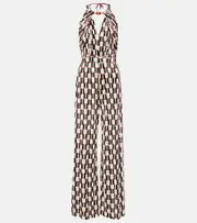 [Diane von Furstenberg] Diane von Furstenberg Tai printed halterneck jumpsuit AU 16 multicoloured