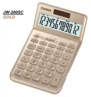 CASIO JW-200SC-GD Desktop Calculator 12 Digits (Solar and Battery power) GOLD