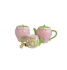 NWT! *TikTok Viral* LANG Strawberry Teapot & Cookie Jar + Floral Snail Mug Set