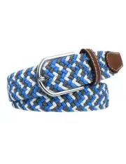 Multicolored Stretch Woven for Waist Size 32"-36" Sky Blue+light Gray+white