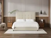 My Style Framed Headboard & Slimline Base - King / Batiste Nougat / Standard Base