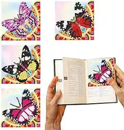 Rhinestone Painting Cards - Rhinestone Painting Butterfly Shape Bookmarks Kits, Art Supplies, Triangle Design Bookmarks Kits, Arts Crafts Book Lovers Gifts for Boys Girls Kids Borato