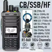 RT-860 Multi Band Ham Radio HF UHF VHF Dual Band with AM USB LSB CW CB Reception