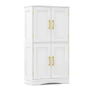 Costway 110 cm Floor Storage Cabinet Cupboard White