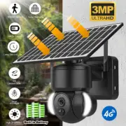 3MP Solar Security Camera Wireless Battery Powered Outdoor 4G PTZ IP Camera