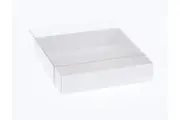 50 Pack of 15cm Square Invitation Coaster Favor Function product Presentation Cookie Biscuit Patisserie Gift Box - 4cm deep - White Card with Clear Slide On PVC Lid