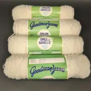 (4) Yarn Skeins 598 Creme Orlon Sayelle Goodman Yarns Vintage