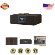 High-Quality Smart Radio with USB Charging, Bluetooth, and AUX - Walnut Design