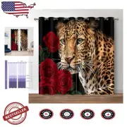Floral Leopard Blackout Drapes, 2 Panels 52 Wide X 63 Long - Washable Elegance