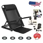 Luxurious Black Adjustable Backrest for Bed Sitting - Portable & Foldable Design