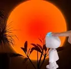 Robot Light Sunset Projection Lamp Portable 360 Rotate Robot Sunset Projector