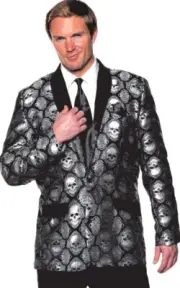 Adult Silver Jacard Skull Jacket - Underwraps