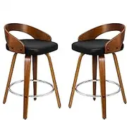 ALFORDSON Bar Stools 2Pcs Swivel Counter Barstool in 64cm Seat Height Kitchen Dining Chair with Footrest and Adjustable Leg Levelers for Home Bar Dining Room