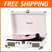 Portable Vintage Record Player with Bluetooth & Vinyl-to-MP3 Recording - White