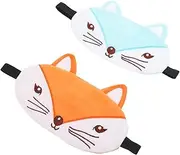 PENIKOKO 2Pcs Cartoon Design Eye Mask Lightweight Comfortable Sleeping Masks for Travel Naps Fox