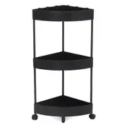3/4/5 Tier Home Kitchen Trolley Rack Holder Rolling Cart Storage Shelf Organizer Black 3 Layers